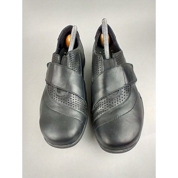 Clarks Wave Walk Shoes Womens Size 9 Black Leather Adjustable Strap Comfort - Picture 5 of 12